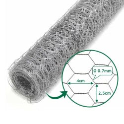 Grillage à poule 1X10 m mailles acier renforcé Ø 0.7 mm (2)