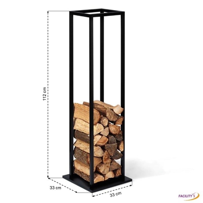 Étagère porte bûches verticale "Wood & Steel" (1)