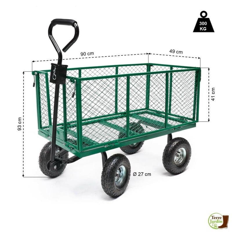Chariot de jardin métal pliable XXL (1)