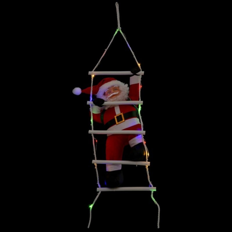 Père Noël grimpeur sur échelle lumineuse (1)