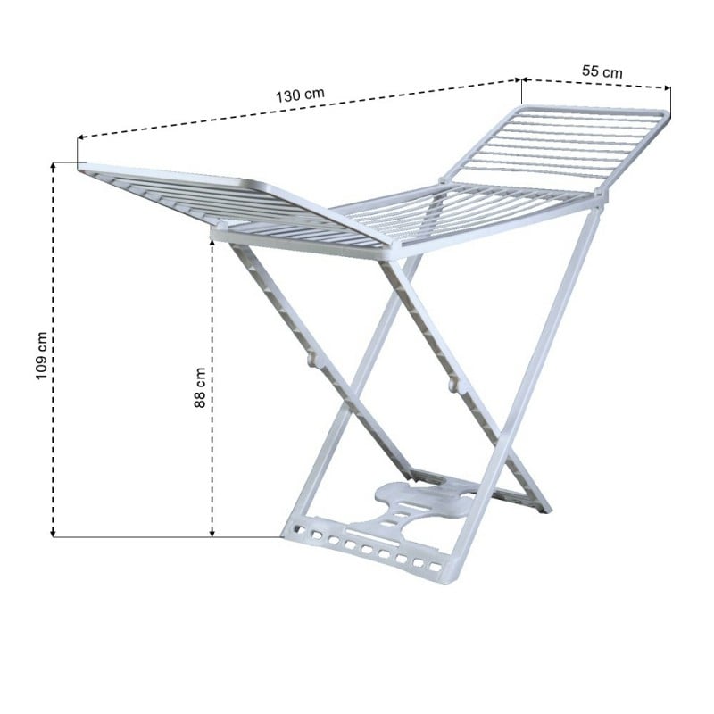 vidaXL Étendoir à linge pliable Blanc Plastique