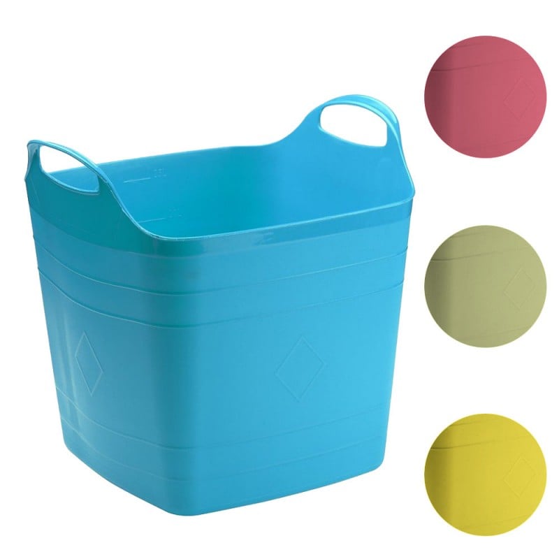 Seau flexible ou panier de rangement carré 25 Litres