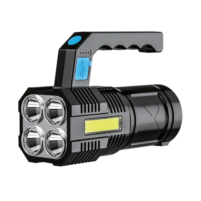 Lampe torche portable 200 Lumens, rechargeable USB, norme IP 44