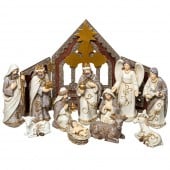 Crèche de Noël moderne complète avec santons