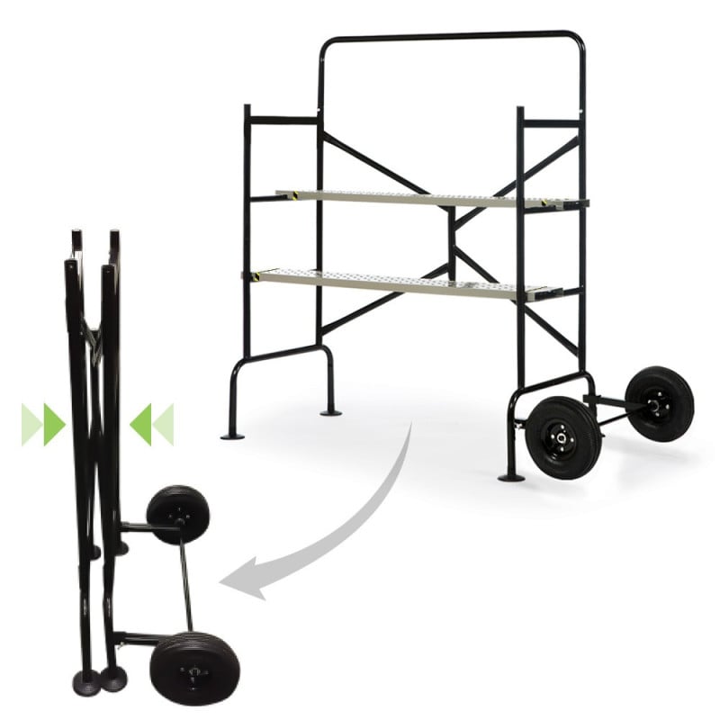 Echafaudage roulant avec garde-corps pliable et ajustable - EasyWork (1)