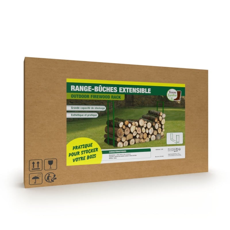 Range bûche - Serre bûche extensible pour le stockage du bois