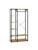 Dressing porte vêtements effet bois et métal