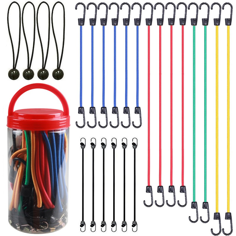 Lot géant de 24 tendeurs et sandows colorés