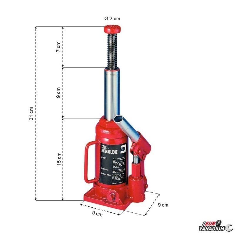 Cric hydraulique 2 tonnes