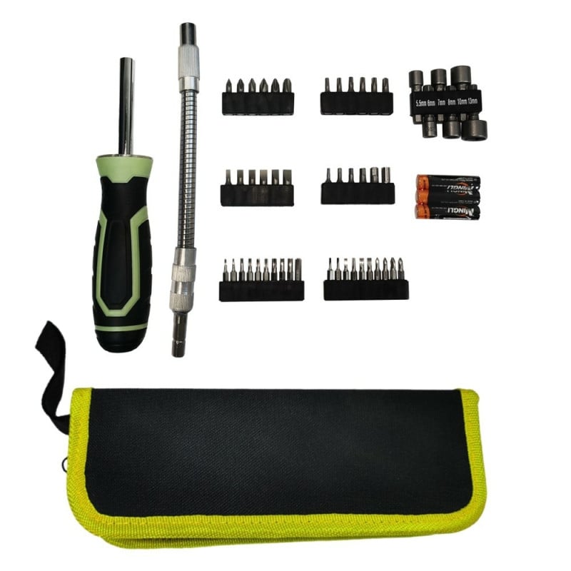 Tournevis multi embouts aimantés  50 pièces avec LED