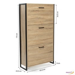 Meuble à chaussures effet bois et métal (1)