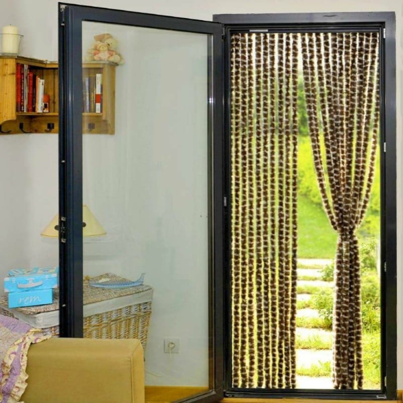 Taiyuhomes Rideau De Porte en Perles Rideau Anti Mouches pour Porte  Exterieur Moustiquaire Rideaux Rideau Anti Mouche Exterieur Cloison De  Séparation De Pièces 90x245cm Noir : : Cuisine et Maison