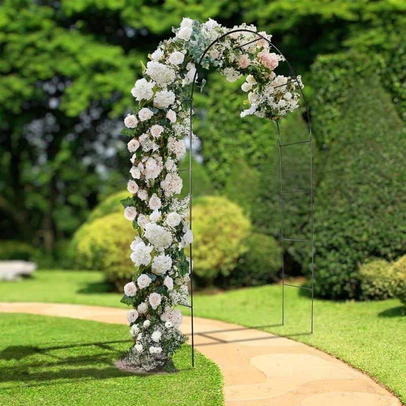 Arche De Jardin Robuste pour Plantes Grimpante, Arceau A Rosiers en Métal  Treillis De Arceau De Mariage, Style Fer Forgé, Facile A Assembler, avec  Socle,Vert,350x220x40CM : : Jardin