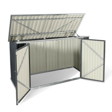 Abri de jardin coffre métallique vélos, outils - 210 x 130 x 105 cm (2)