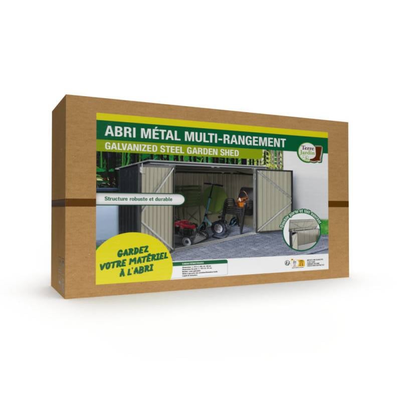 Abri de jardin coffre métallique vélos, outils - 210 x 130 x 105 cm (4)