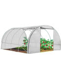 Serre de jardin tunnel blanche 4 saisons 12m2 renforcée 3x4m