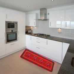 Tapis de cuisine rouge antidérapant motif olives (3)