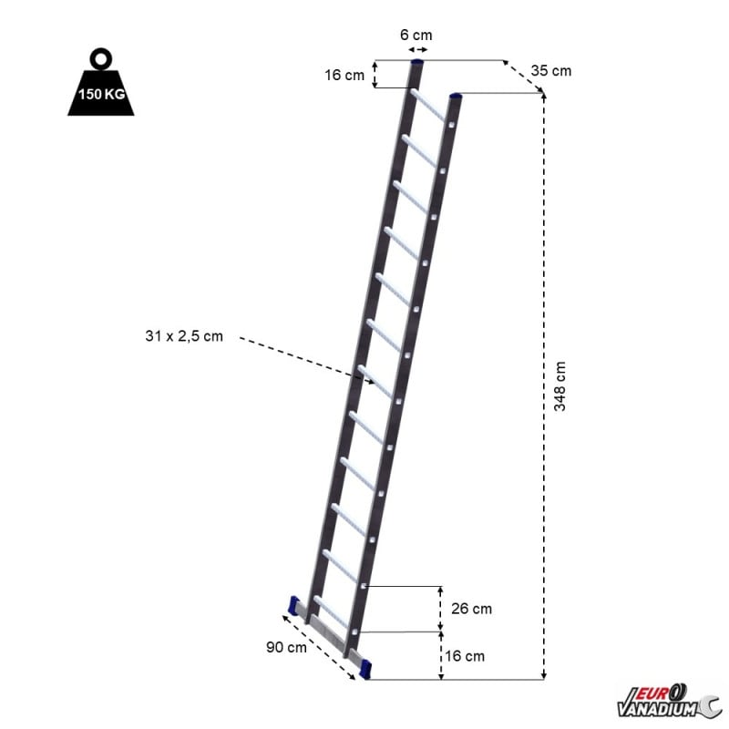 Heavy-duty 3m en alliage aluminium échelle droite simple - Chine