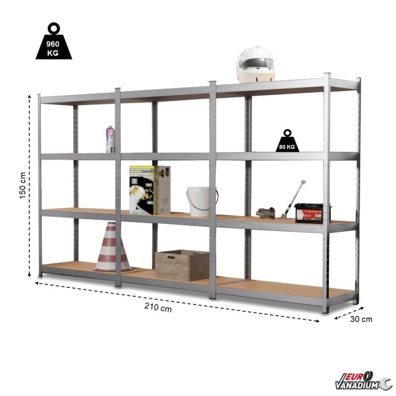 Lot de 2 crochets de rangement pour garage - Robustes - Crochets de  fixation murale en acier - Grands crochets en U - Support mural pour garage  - Gris : : Bricolage