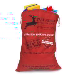 Hotte du Père Noël effet toile de jute (1)