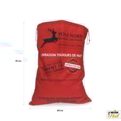 Hotte du Père Noël effet toile de jute (3)