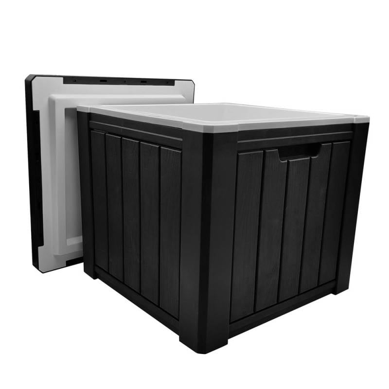 Glacière cube multifonction table ou tabouret effet bois 37 L