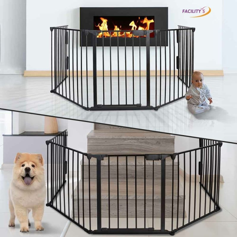 EINFEBEN Barrière de Sécurité pour bébé, Animaux Enfant Grille de Protection  Cheminée Pare-Feu de Cheminée