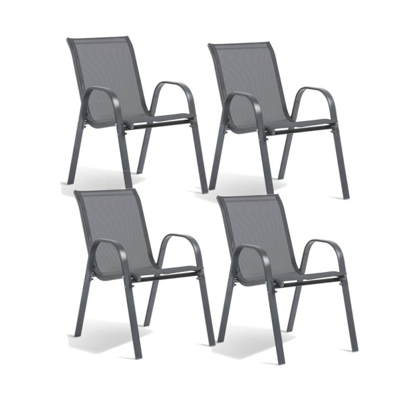 Chaises de jardin textilène - x 4