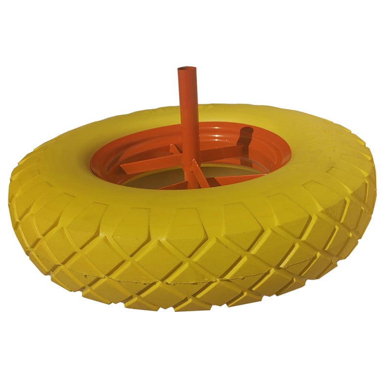 ROUE DE BROUETTE INCREVABLE Ø 36 CM AVEC AXE Ø 2 CM [ 3.50 - 8 ]