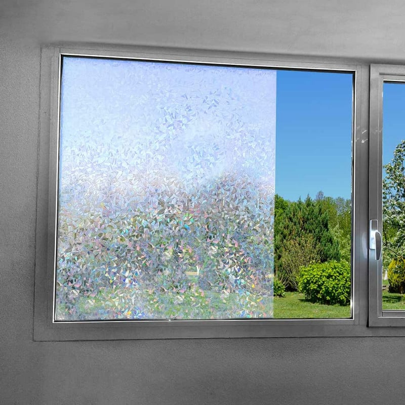 Film Fenêtre Électrostatique pour Vitrage Opaque Amovible PVC Protégé  Intimité, Idéal pour Salle de Ba…