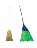 Ensemble balai paille de riz et balai vert
