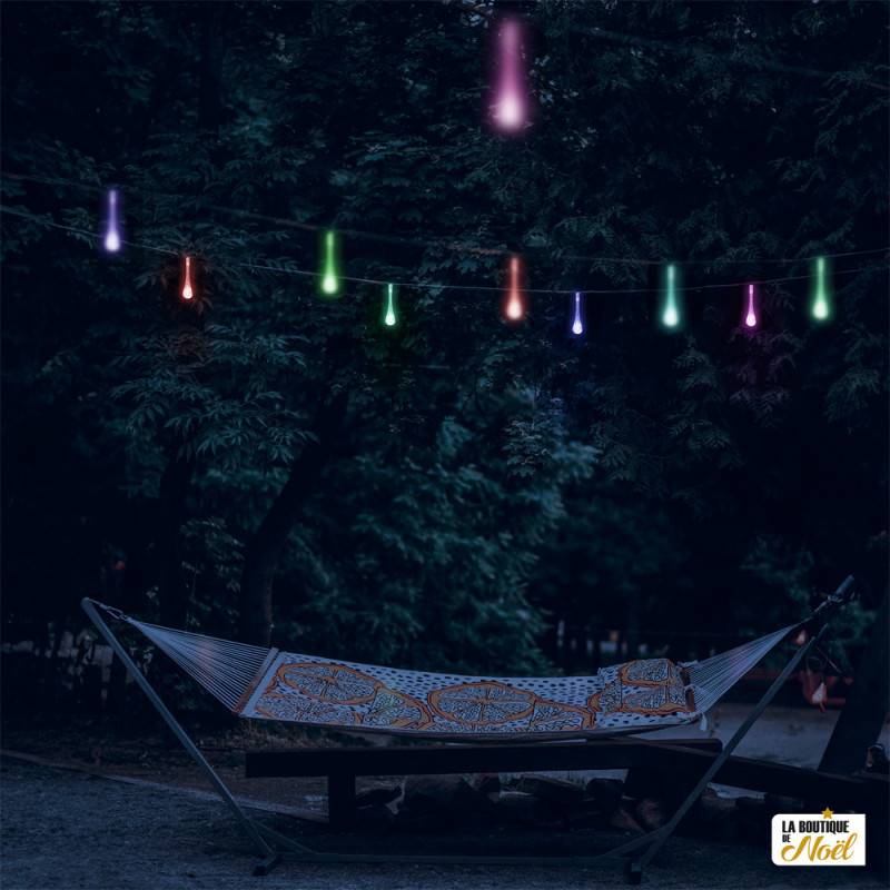 Guirlande solaire gouttes d'eau multicolore (2)