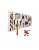 Lot de 4 panneaux muraux perforés porte outils avec crochets