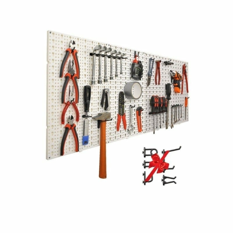 Lot de 4 panneaux muraux perforés porte outils avec crochets