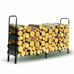 Serre bûche en acier avec bâche de protection pour le bois (1)