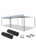 Lot de 2 tonnelles barnum professionnelles 3x3 pliantes avec 4 connecteurs et 1 gouttière