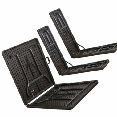 Lot table pliante 8 personnes "effet bois" + 2 bancs 4 pers (1)