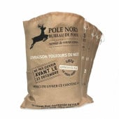 Lot de 4 hottes du Père Noël effet toile de jute naturelle