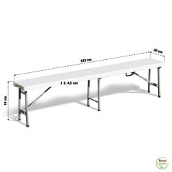 Banc de jardin pliant  blanc 4 personnes (1)