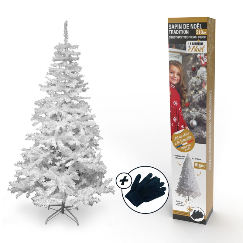 Sapin de Noël artificiel tradition et qualité - Arbre pour décoration de Noël avec support (26)