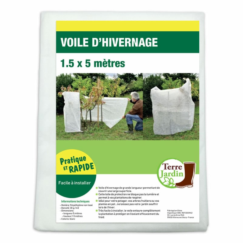 Voile d'hivernage 50 g/m2 coloris vert Dia 50 cm x 1 m - 3 pces