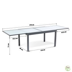 Table de jardin extensible en verre avec 4 chaises (7)