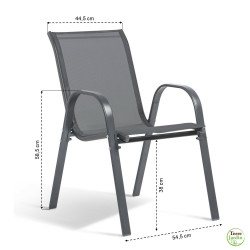 Table de jardin extensible en verre avec 4 chaises (8)