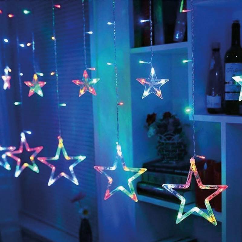 Rideaux lumineux étoilé avec LED à piles (3)