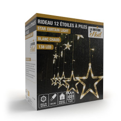 Rideaux lumineux étoilé avec LED à piles (9)