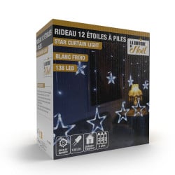 Rideaux lumineux étoilé avec LED à piles (10)