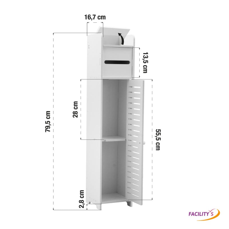 Meuble de rangement avec dérouleur de papier toilette