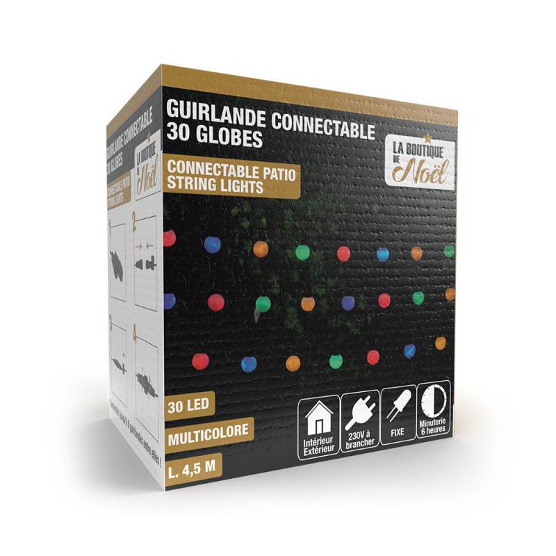 Guirlande lumineuse guinguette électrique 30 LED interconnectable
