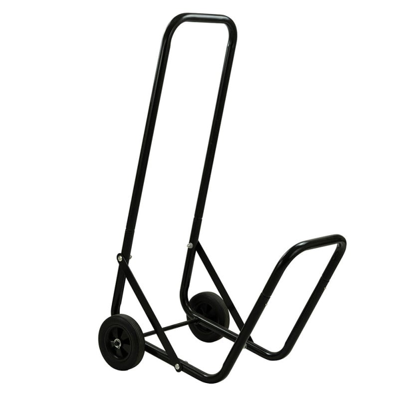 Chariot pour bûches de bois en métal sur roues