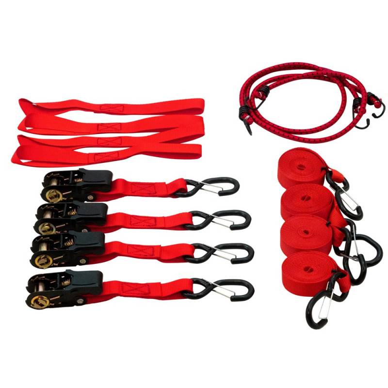 Sangle d'arrimage à cliquet 4,5 mètres x4 avec sandows x2